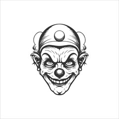 halloween scary clown illustration 