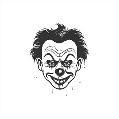 halloween scary clown illustration 