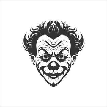 halloween scary clown illustration 
