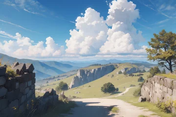Fotobehang 青空と壮大な景色　草原 © Rummy & Rummy