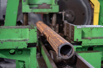 Modernization of old equipment at a metalworking plant. Old technologies of metalworking.