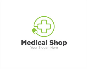 Obraz premium medical shop online logo designs simple modern for health service