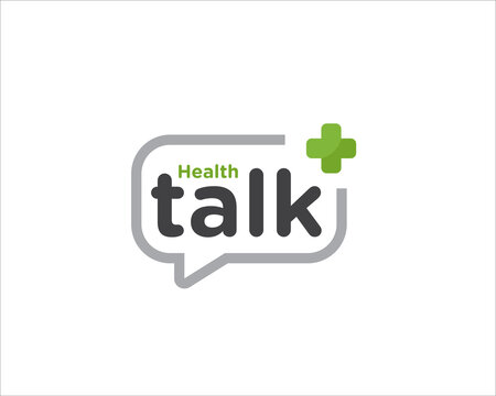talk health app logo designs simple modern for medical talk and chat icon 