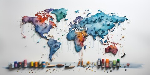Create a world map image with markers during your global explorations.
