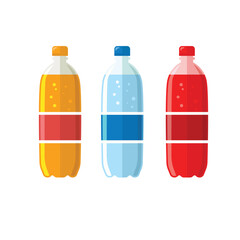 Bottle of soda in plastic packaging