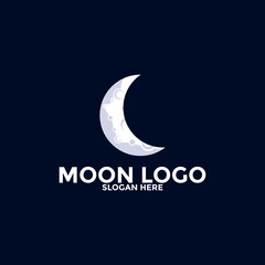 Fototapeta na wymiar Moon logo vector icon, simple moon logo design template