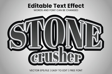 Fototapeta premium Vector Stone Crusher editable text effect template