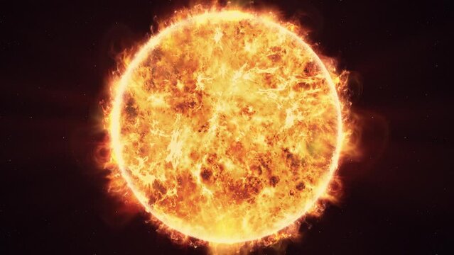 Close-Up of the Sun surface with solar flares in magnificent detail