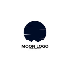 Moon logo vector icon, simple moon logo design template