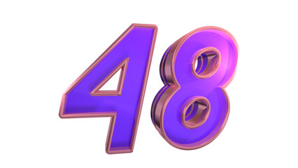 Creative clean purple glossy 3d number 48