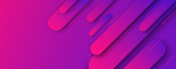 Abstract background with geometric lines. Blue and pink smooth gradient background with rounded rectangles. Modern dynamic background design. Futuristic wallpaper, background and backdrop vector