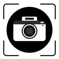 black camera circle take a photo icon