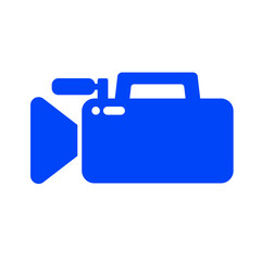 blue video camera and camcorder icon