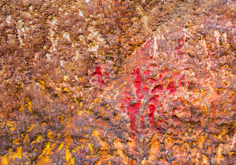 Colorful rust pattern on old iron background.