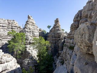 Geographies with dangerous, cliffs, deep bowls and pits