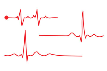 Ecg heart beat line icon symbol, Heart beat pulse hospital logo sign. Vector illustration.