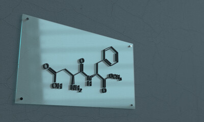Aspartame atom molecule organic nature symbol logo sweet sugar magician diet food chemical...