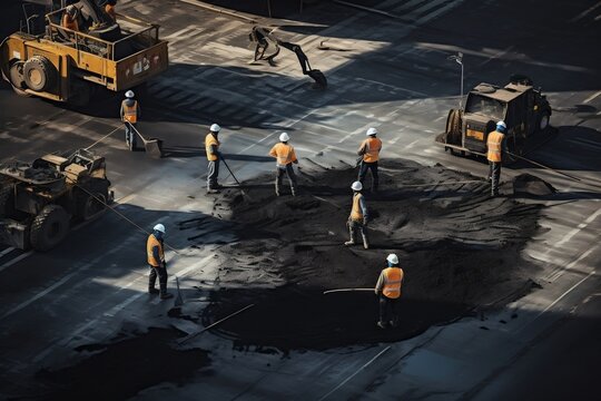 Open Air Labor Workers in a Spacious Outdoor Expanse. Generative Ai