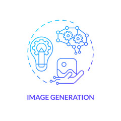 Gradient image generation icon concept, isolated vector, AI for SEO thin line illustration.