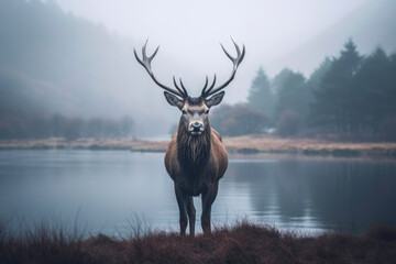 Whispers of Winter: Captivating Irish Stag Portrait