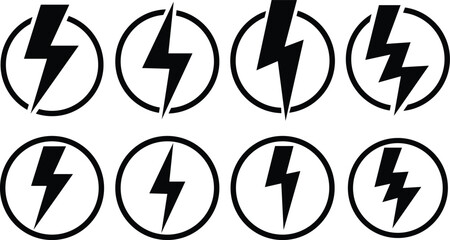 Lightening thunder vector, weather icon