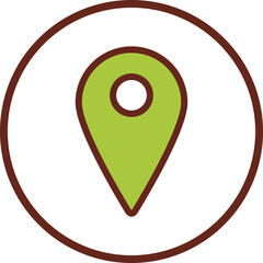location pointer pin flat icon in circle.