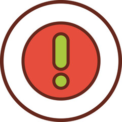 warn flat icon in circle.