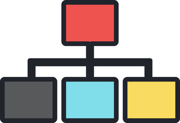 organization chart flat icon.
