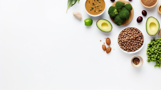 vegan food on white background top view Sale Banner