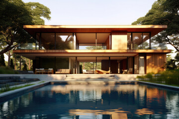 Fototapeta na wymiar Modern House with Pool