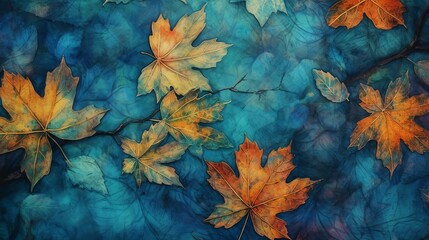 autumn leaves background Created with generative Ai
