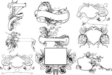 set of beautiful frames vector