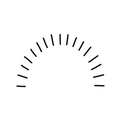 black doodle sun rays, a set of vintage hand-drawn design elements, halves of the rising sun, explosion, fireworks, vector illustration