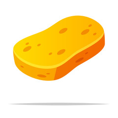 Single yellow sponge vector isolated illustration