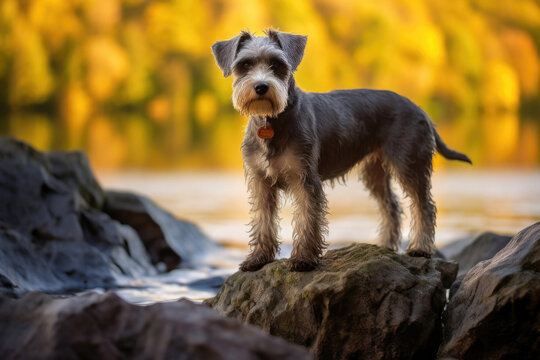 Furry Companion: Schnoodle's Entirety in Focus