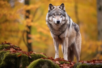 Naklejka na ściany i meble Awe-Inspiring Saarloos Wolfdog Portrayal