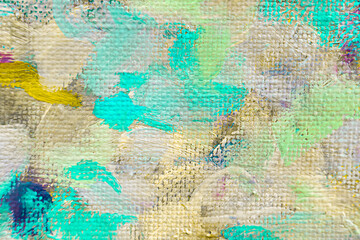 Colorful abstract oil painting art background. Texture of canvas and oil.
