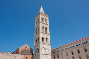 Fototapeta na wymiar Church of St. Donatus (Crkva sv. Donat) and Roman Forum Zadar in the state of Zadar Croatia