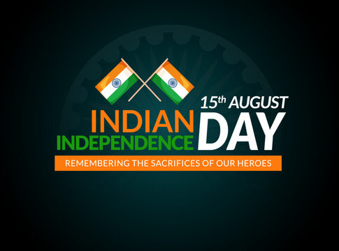 Happy Independence Day Typography. 15 of August independence day poster.