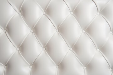 Padded white leather upholster pattern. Quilted leather texture with buttons