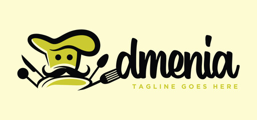 Vector Modern minimalistic vector logo of food illustration