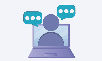 Webinar or conference icon. Online training through distanced meeting.on white background.Vector Design Illustration.