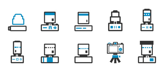Flat Outline Camera Icon Set - Photograhy Essentials