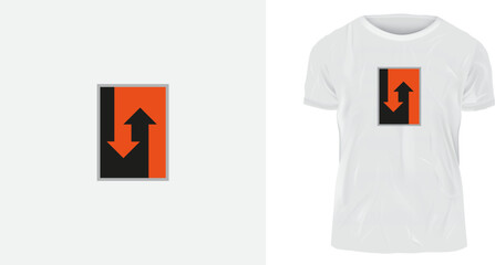 t shirt design concept, Up arrow and down arrow