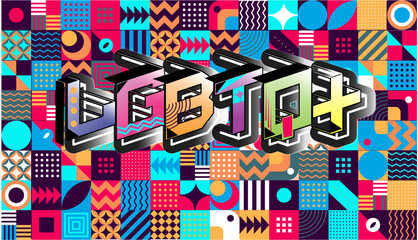 billboard variety of colors "LGBTQ&rdquo; or a group of people of different genders.idea and concept think creativity modern  design vector