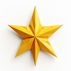 Obraz premium 3d yellow star on white background. Made with generative ai