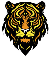 Three colors tiger face logo shape