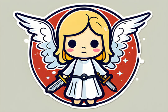 an angel with a sword