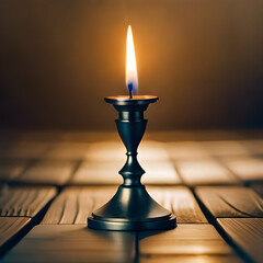 An old and flashy metal candle