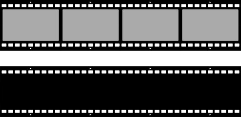 Grunge film strips. Old retro cinema movie strip. Video recording. Vector illustration.